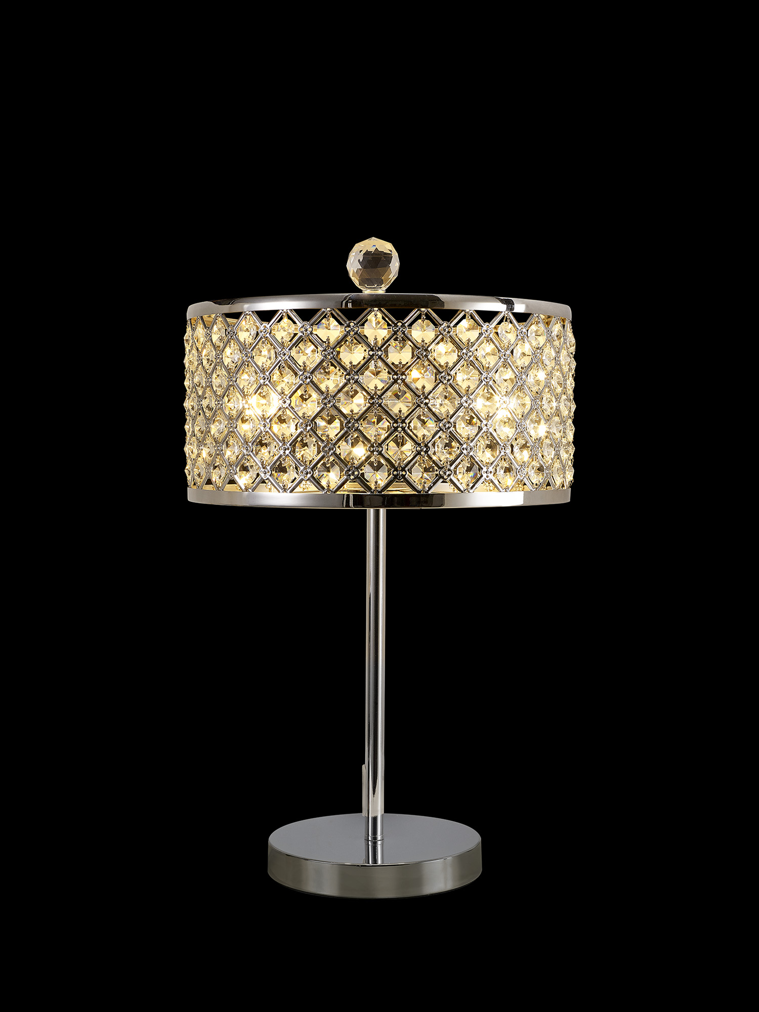 D0755  Sasha 47cm Crystal Table Lamp 2 Light Polished Chrome